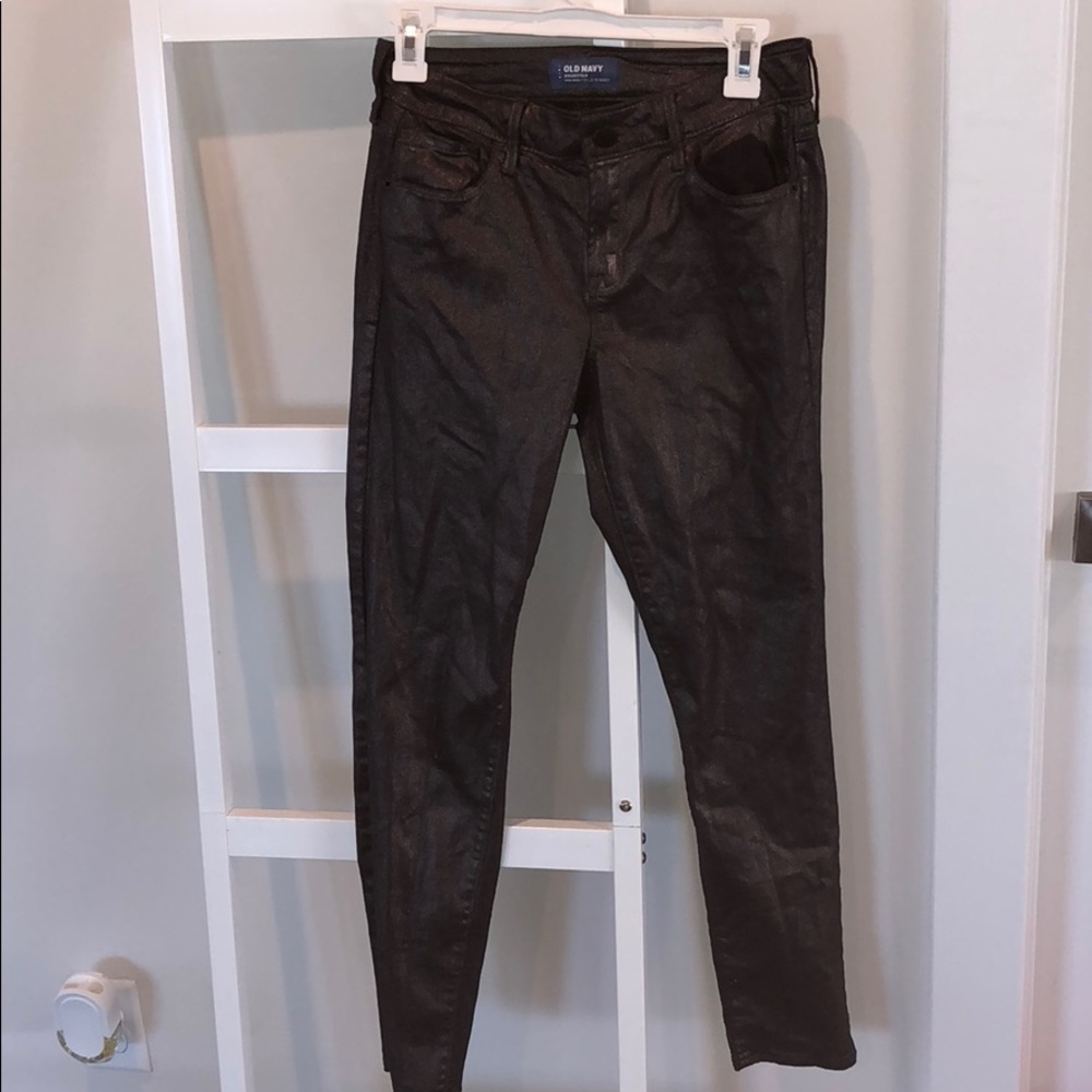 Metallic silver pants